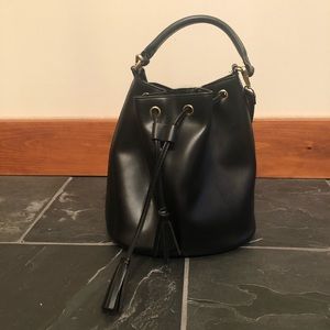 Faux leather bucket bag